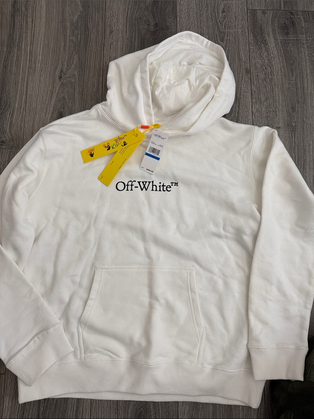 Off-White White Crewneck Hoodie with Black Logo
